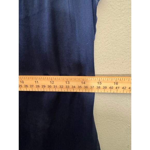 Elie Tahari Navy Bue Silk Blend Embroidered‎ Sleeveless Blouse Size XS Career - Picture 10 of 14